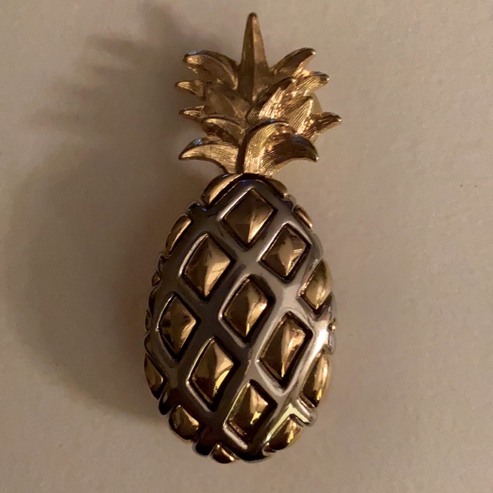 Gold And Silver Tone Pineapple Brooch